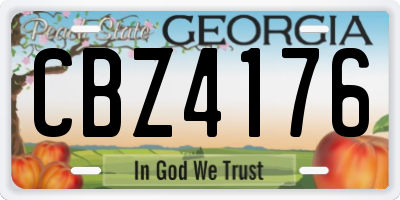 GA license plate CBZ4176
