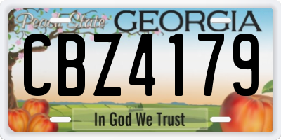 GA license plate CBZ4179