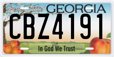 GA license plate CBZ4191