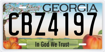 GA license plate CBZ4197