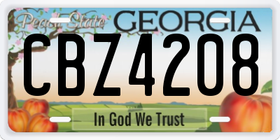 GA license plate CBZ4208