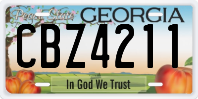 GA license plate CBZ4211