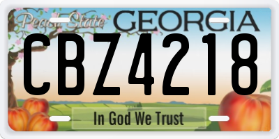 GA license plate CBZ4218