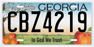 GA license plate CBZ4219