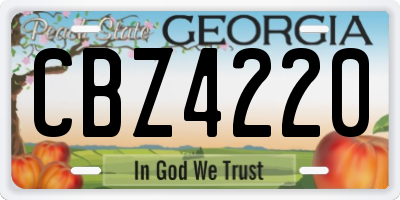 GA license plate CBZ4220