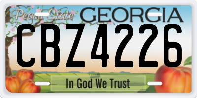 GA license plate CBZ4226