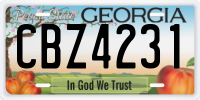 GA license plate CBZ4231