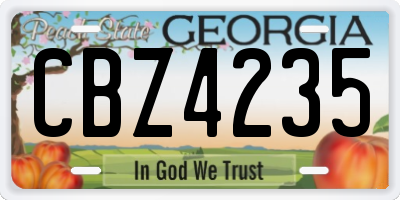 GA license plate CBZ4235