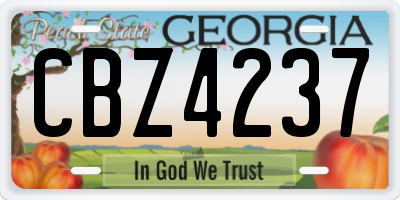 GA license plate CBZ4237