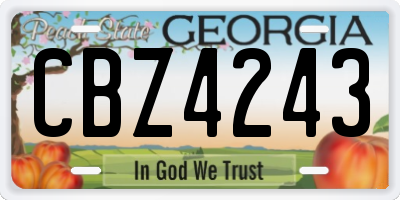 GA license plate CBZ4243