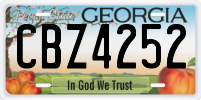 GA license plate CBZ4252