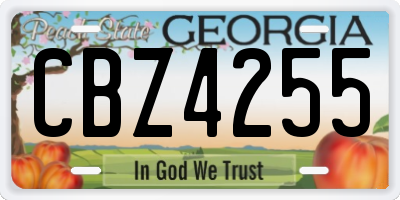 GA license plate CBZ4255