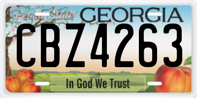 GA license plate CBZ4263