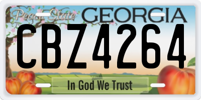 GA license plate CBZ4264