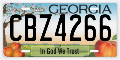 GA license plate CBZ4266