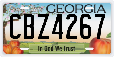 GA license plate CBZ4267