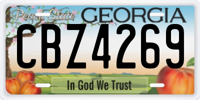GA license plate CBZ4269