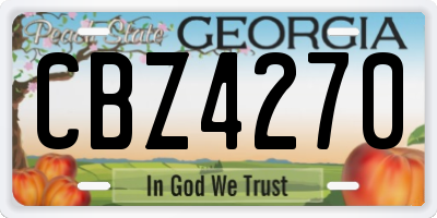 GA license plate CBZ4270