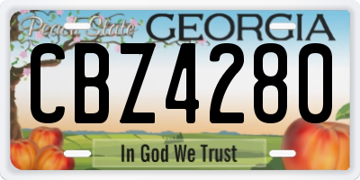 GA license plate CBZ4280
