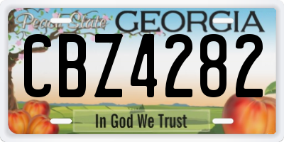 GA license plate CBZ4282