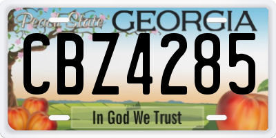 GA license plate CBZ4285