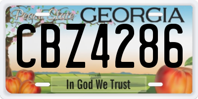 GA license plate CBZ4286