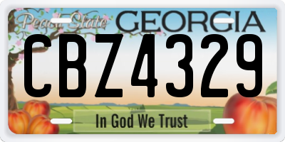 GA license plate CBZ4329