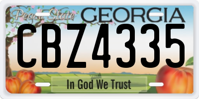 GA license plate CBZ4335