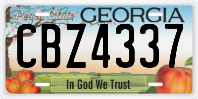 GA license plate CBZ4337