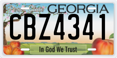 GA license plate CBZ4341