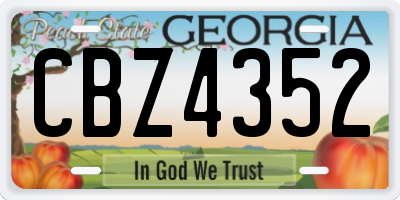 GA license plate CBZ4352