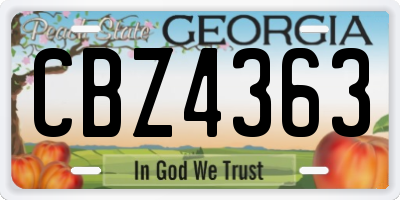 GA license plate CBZ4363