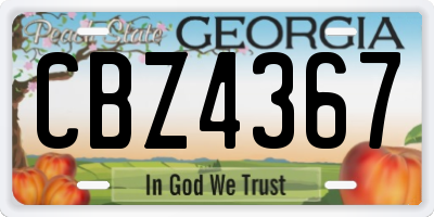 GA license plate CBZ4367