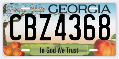 GA license plate CBZ4368