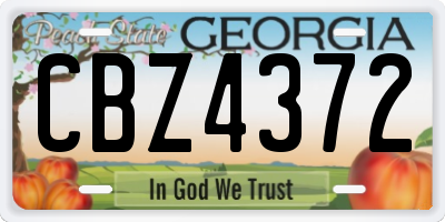 GA license plate CBZ4372