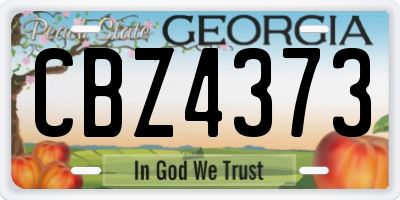 GA license plate CBZ4373