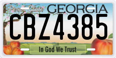 GA license plate CBZ4385