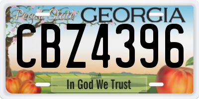 GA license plate CBZ4396