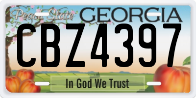 GA license plate CBZ4397