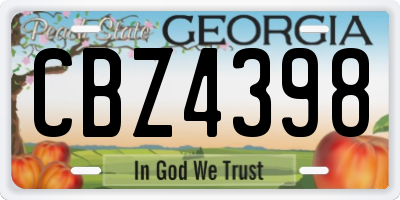 GA license plate CBZ4398
