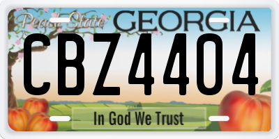 GA license plate CBZ4404