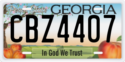 GA license plate CBZ4407