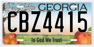 GA license plate CBZ4415