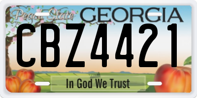 GA license plate CBZ4421