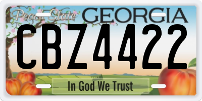 GA license plate CBZ4422