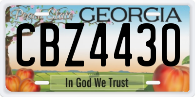 GA license plate CBZ4430