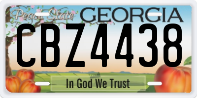 GA license plate CBZ4438