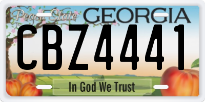 GA license plate CBZ4441