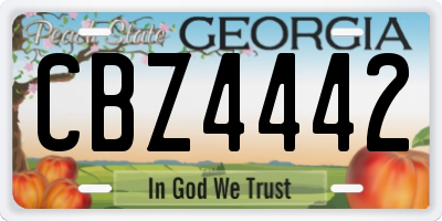 GA license plate CBZ4442
