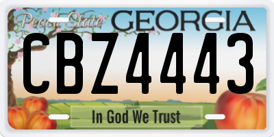 GA license plate CBZ4443